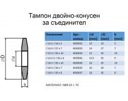 Тампон двойно конусен ф16хф35х10